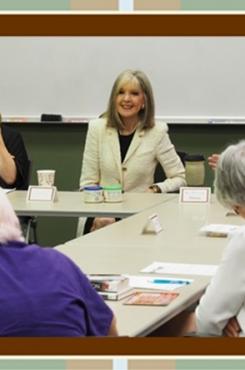 Hank Phillippi Ryan with members of Murder Among Friends and attendees