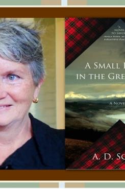 A.D. Scott with "A Small Death in the Great Glen" cover