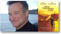 Robin Williams with What Dreams May Come cover