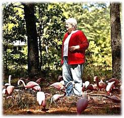Margaret Maron "gifted" with Flamingos
